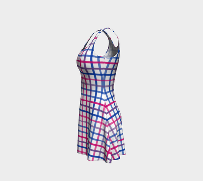 Bisexual Tattersol Plaid Flare Dress