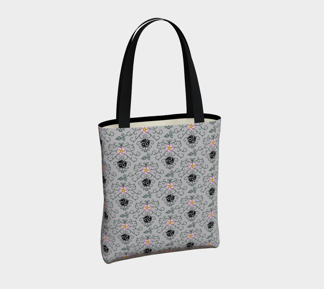 Wild Rose and Vine BDSM (Grey) Tote Bag