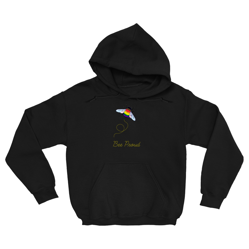 Bumblebee Pride Pun Hoodies (No-Zip/Pullover) - FRONT DESIGN | Choose Your Flag and Pun | Bumblebee Pullover Hoodie | Lgbtqia