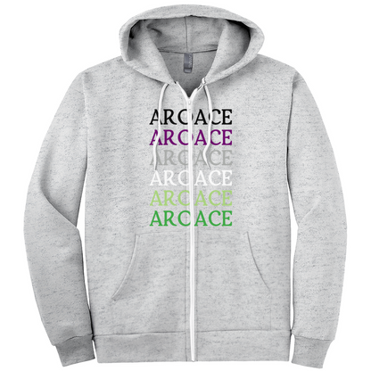 Funky Text Aroace - V6 Zip-Up Hoodies | Aro Ace Spectrum | Lgbtqia