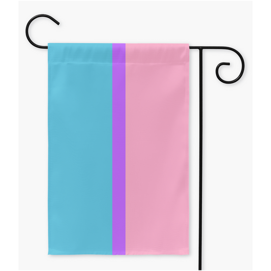 Drapeaux de cour et de jardin de polyanthropie | Simple ou double face | 2 tailles | Polyamour et ENM