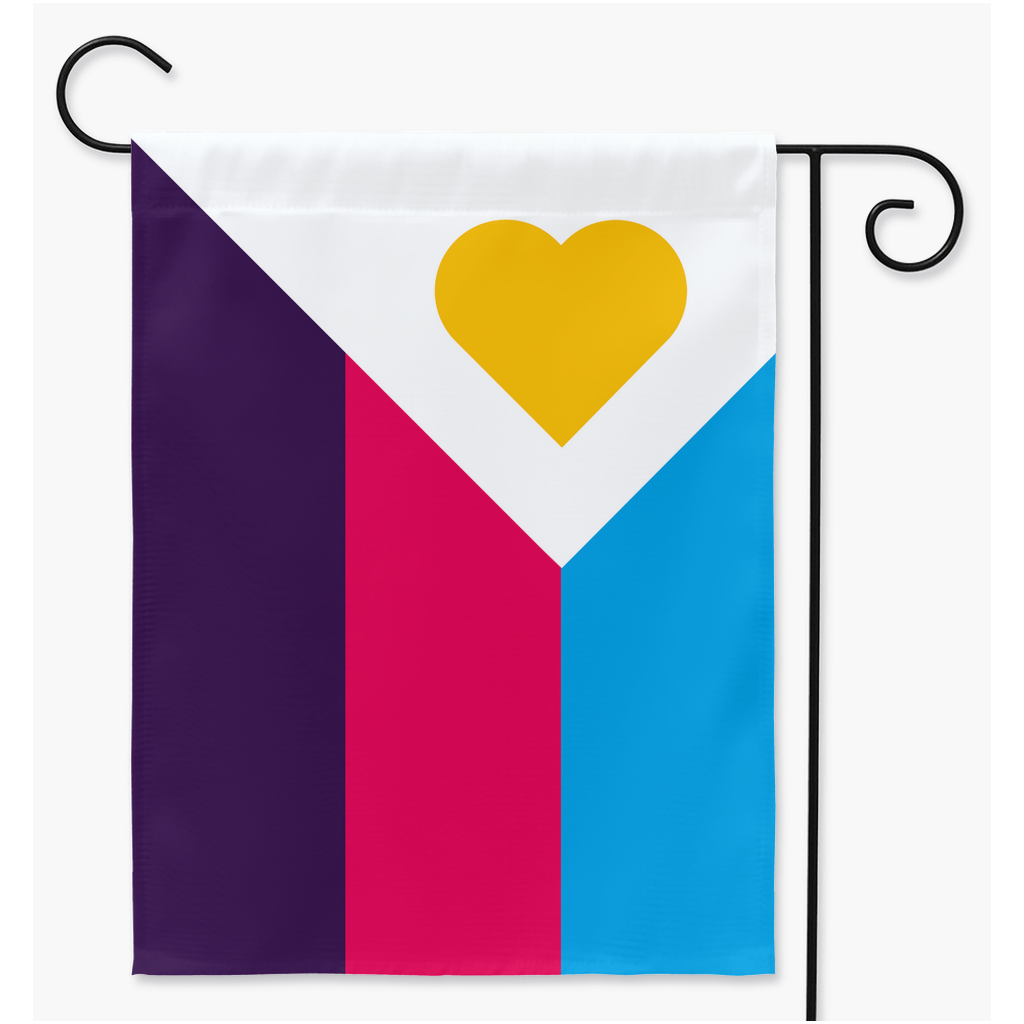 NOUVELLE Fierté Polyamour - V6 Drapeaux de cour et de jardin | Simple ou double face | 2 tailles