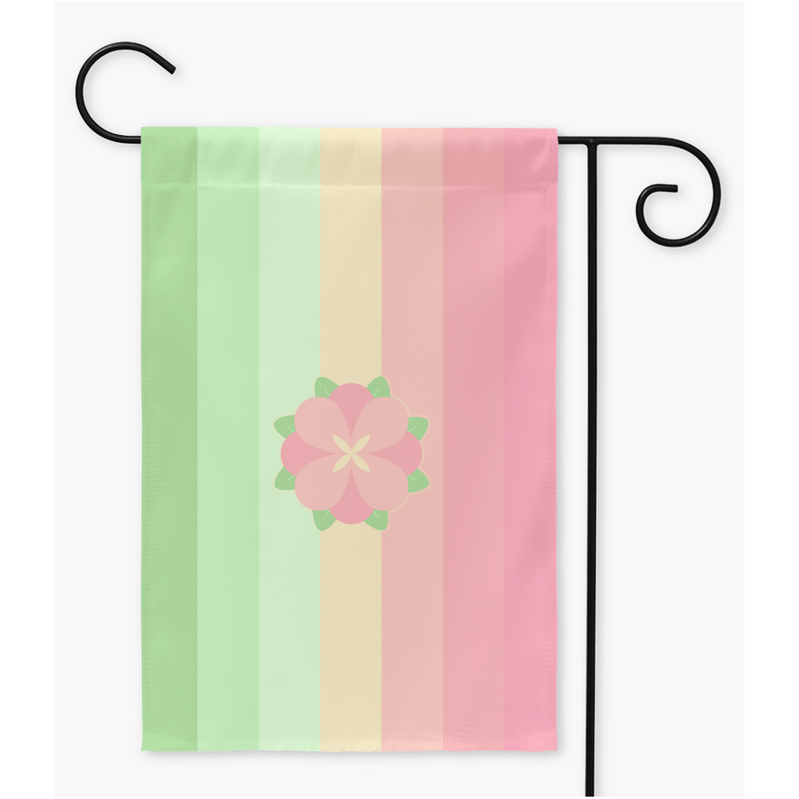 Banderas de jardín y patio del Orgullo Roseromantic | Una o dos caras | 2 tamaños | Espectro aromático y asexual