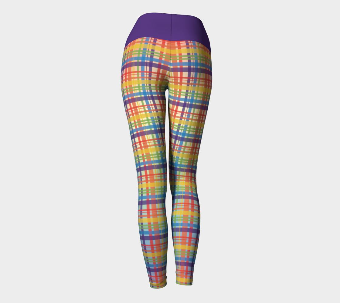 Muted Rainbow Plaid Gradient Leggings