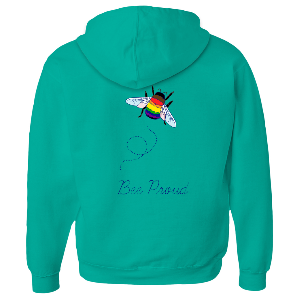 Bumblebee Pride Pun Zip-Up Hoodies - BACK DESIGN | Choose Your Flag and Pun | Bumblebee Hoodie | Lgbtqia