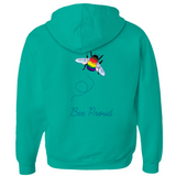 Sweats à capuche zippés Bumblebee Pride Pun - DESIGN ARRIÈRE | Choisissez votre drapeau et votre jeu de mots | Sweat à capuche bourdon | LGBTQIA