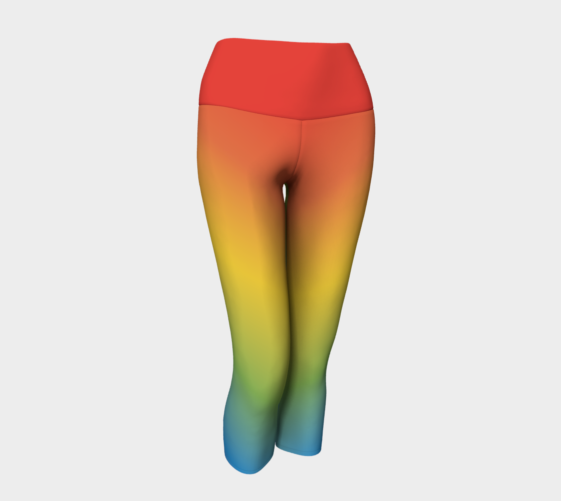 Muted Rainbow Gradient  Yoga Capris