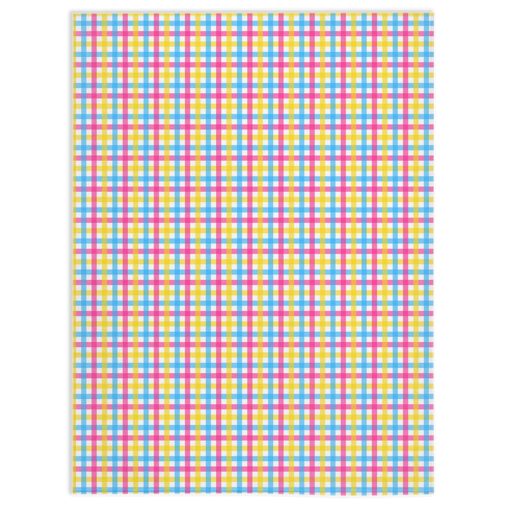 Couvertures Minky pansexuelles Gingham Plaid Pride