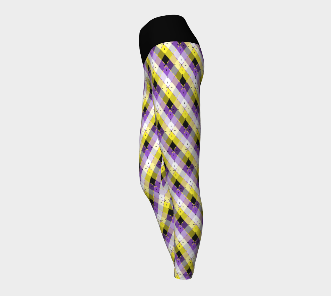 Nonbinary Bright Argyle Yoga Leggings