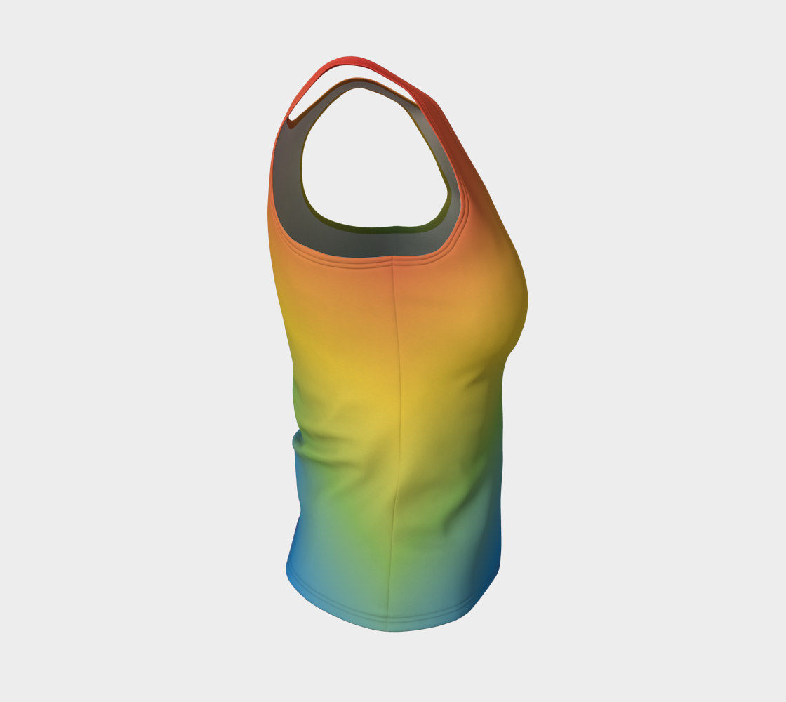 Muted Rainbow Gradient Fitted Tank (Long)