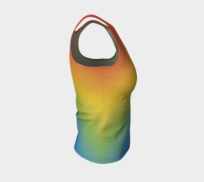 Muted Rainbow Gradient Fitted Tank (Long)