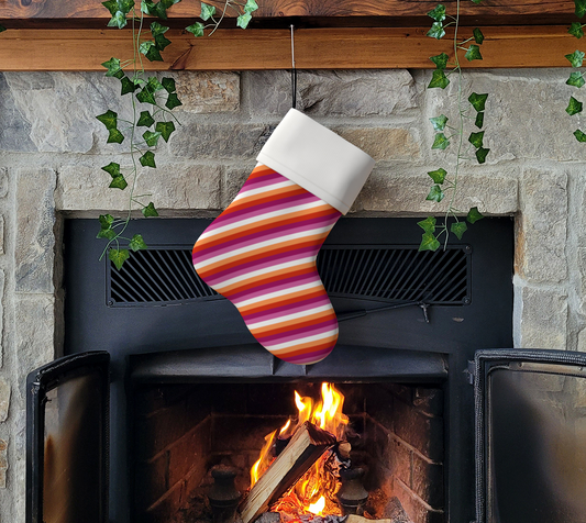 Lesbian - V1  Striped Holiday Stocking