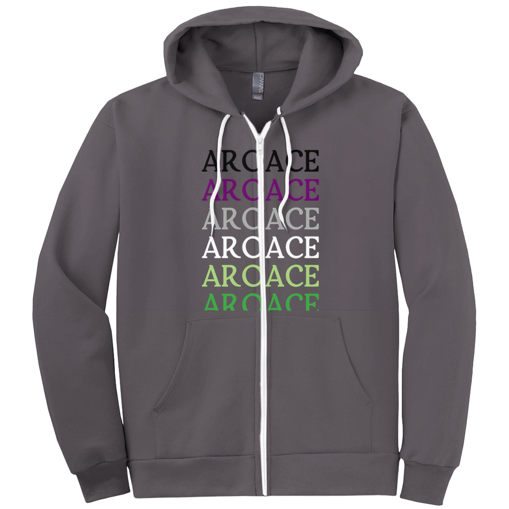 Funky Text Aroace - V6 Zip-Up Hoodies | Aro Ace Spectrum | Lgbtqia