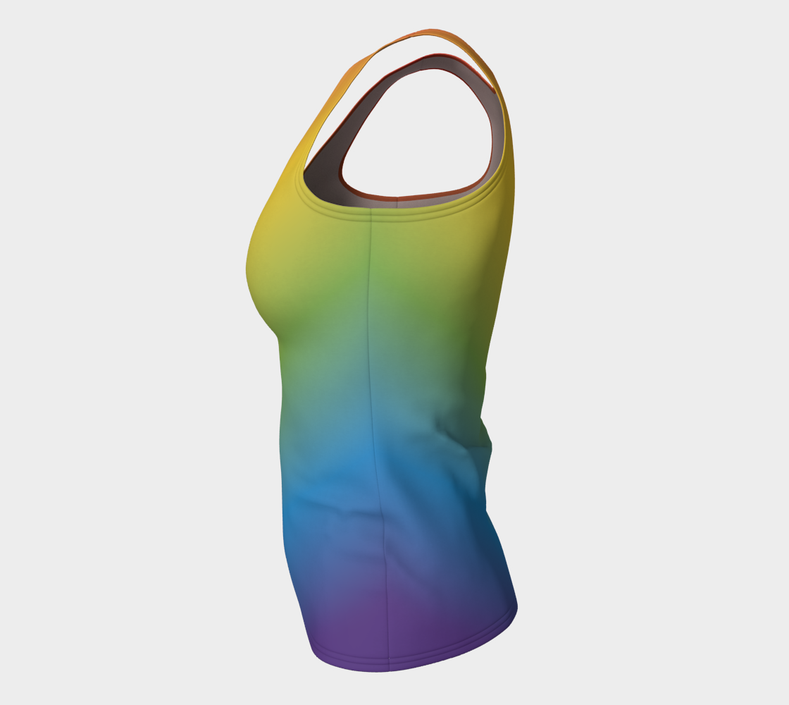 Muted Rainbow Gradient Fitted Tank (Long)