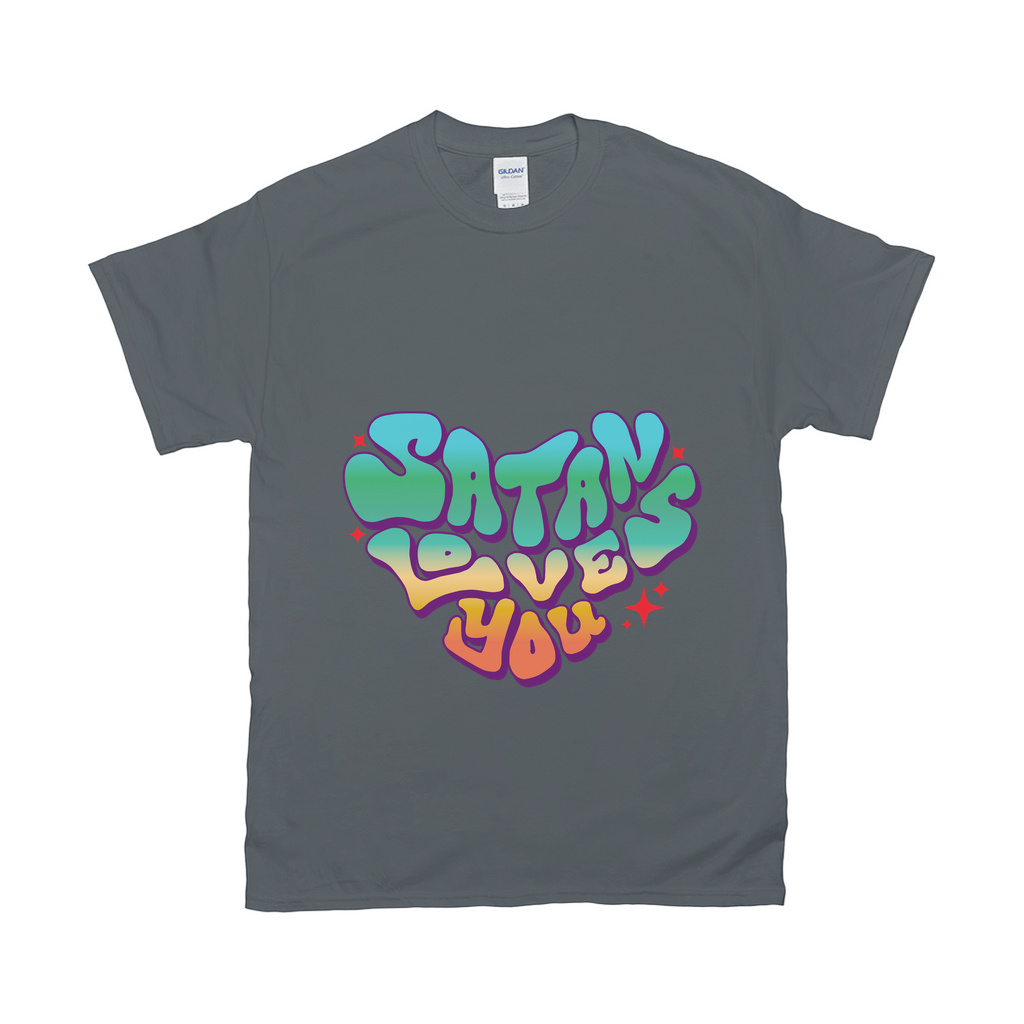 Satan Loves You Relaxed Fit Tshirts - DARK | Gildan