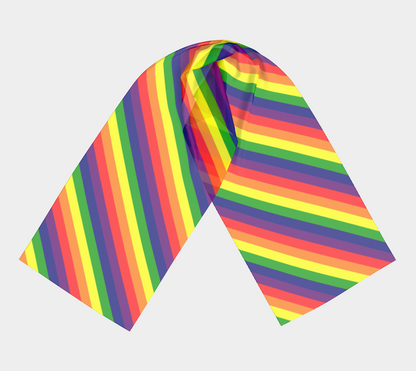 Rainbow Striped Long Scarf