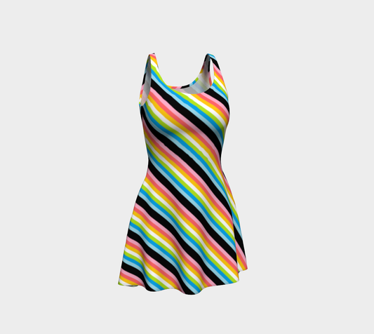 Queer Striped Flare Dress