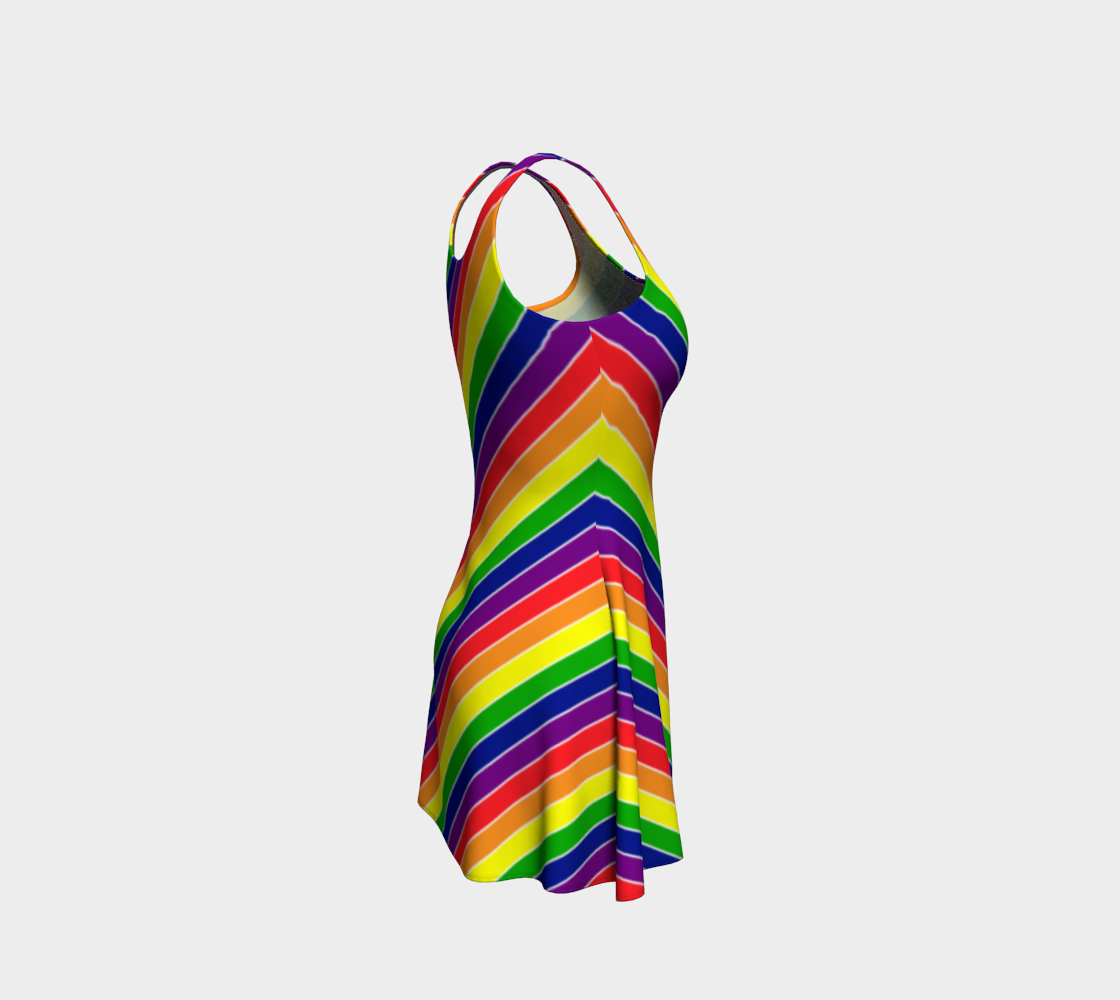 Rainbow Candycane Striped Flare Dress