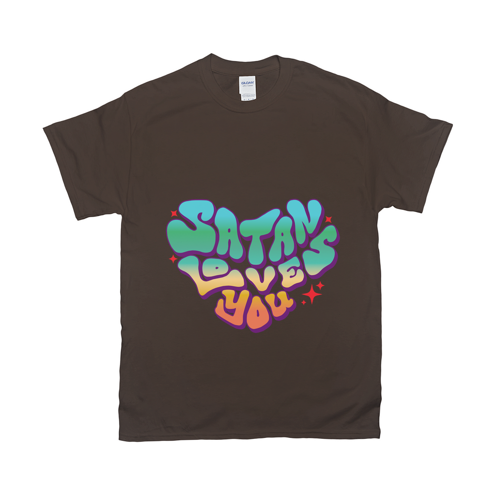 Satan Loves You Relaxed Fit Tshirts - DARK | Gildan