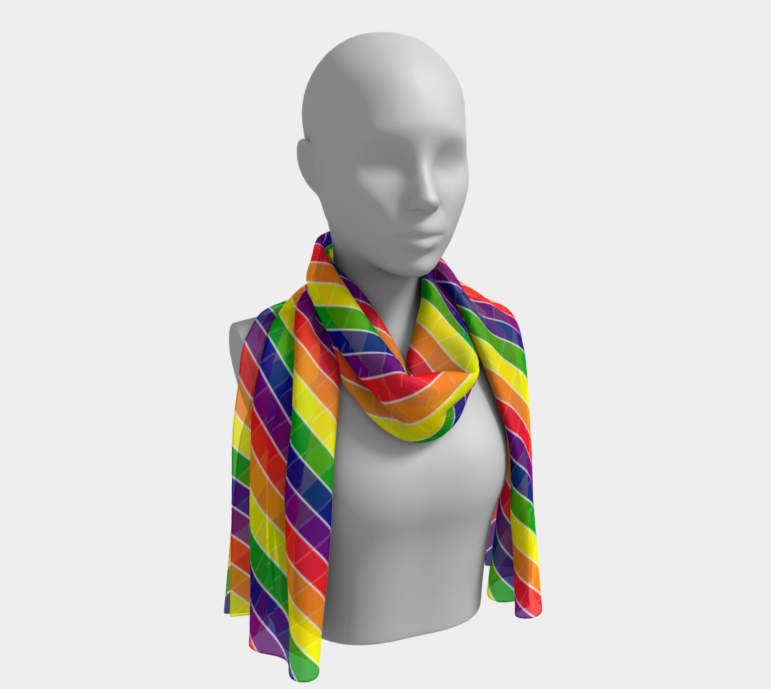 Rainbow Candy Striped Long Scarf