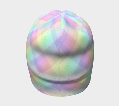 Pastel Rainbow Argyle Beanie