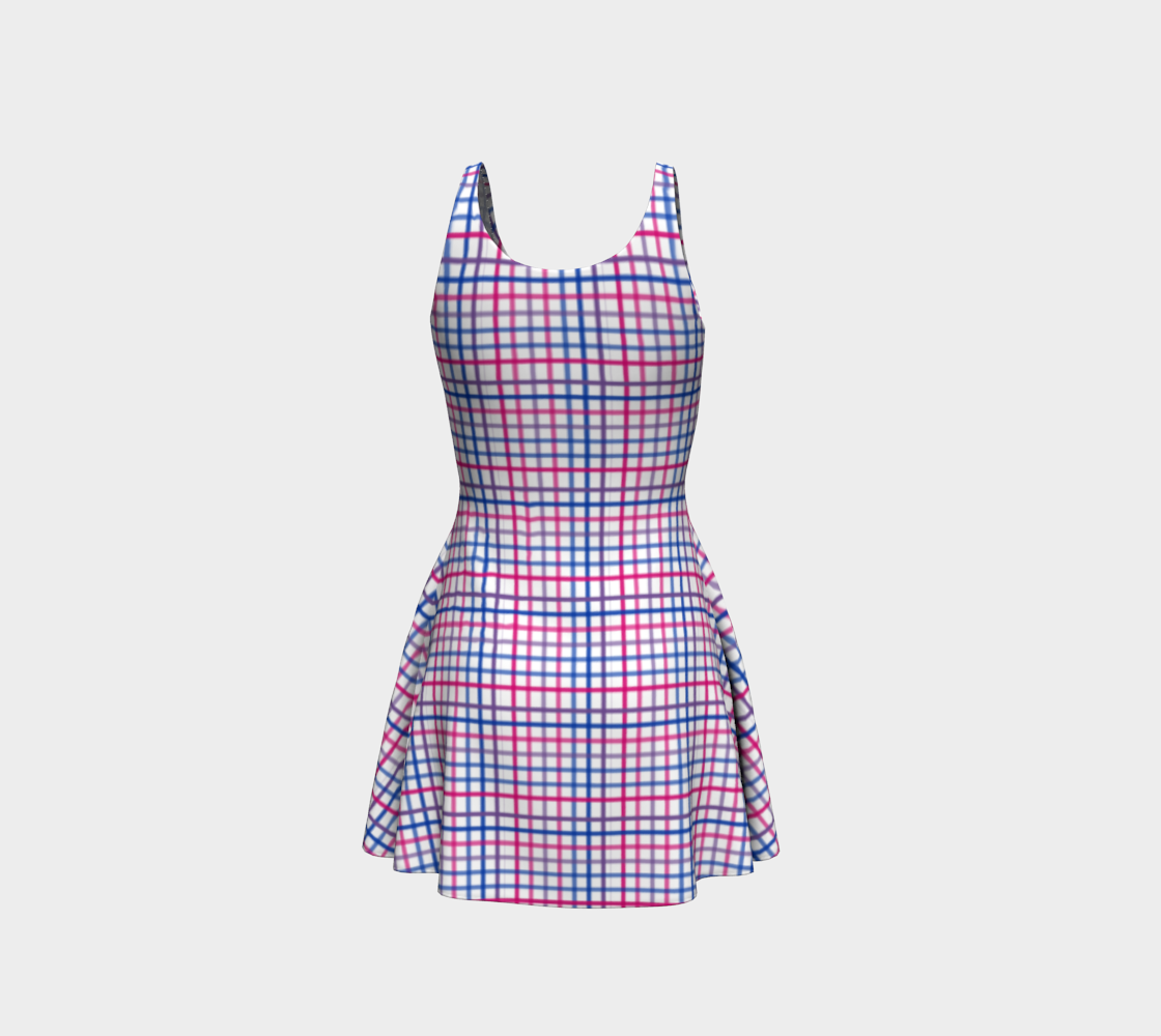 Bisexual Tattersol Plaid Flare Dress