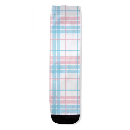 Transgender Tartan Plaid All-Over Print Socks