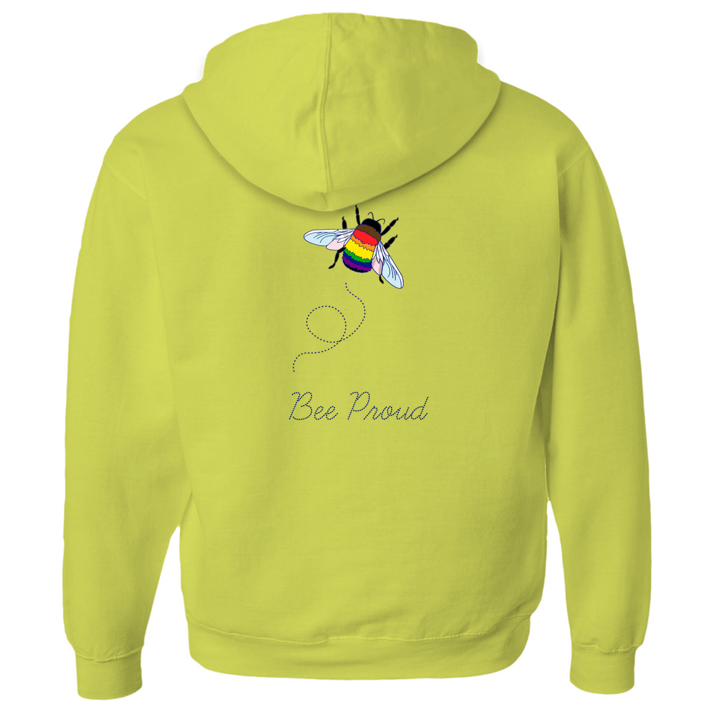 Bumblebee Pride Pun Zip-Up Hoodies - BACK DESIGN | Choose Your Flag and Pun | Bumblebee Hoodie | Lgbtqia