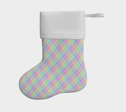 Pastel Rainbow Argyle Holiday Stocking