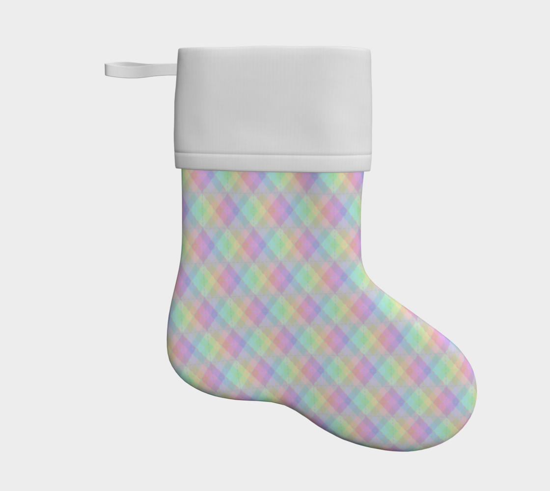 Pastel Rainbow Argyle Holiday Stocking