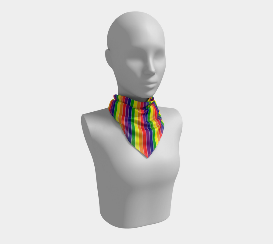 Écharpe carrée rayée Rainbow Candy