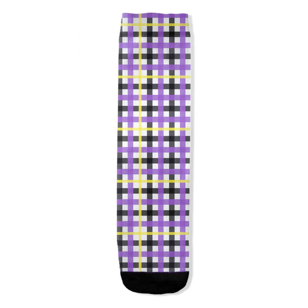 Nonbinary Gingham Plaid All-Over Print Socks