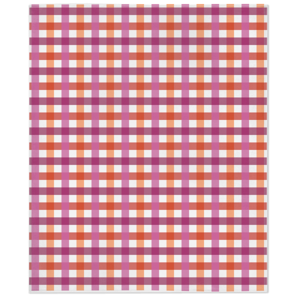 Lesbienne - V1 Gingham Plaid Pride Minky Couvertures