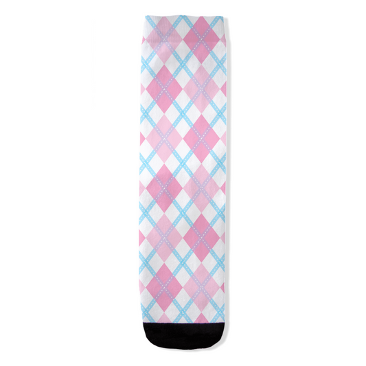 Transfeminine Argyle Plaid All-Over Print Socks