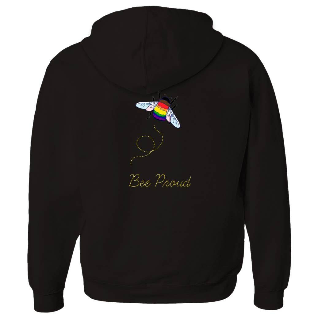 Bumblebee Pride Pun Zip-Up Hoodies - BACK DESIGN | Choose Your Flag and Pun | Bumblebee Hoodie | Lgbtqia