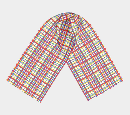 Rainbow Madras Plaid  Long Scarf