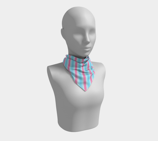 Transmasculine Candy Striped  Square Scarf