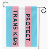 Protect Trans Kids - Banderas de jardín y patio oscuro disléxico abierto | Una o dos caras | 2 tamaños