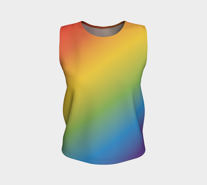 Muted Rainbow Gradient Loose Tank (Long)