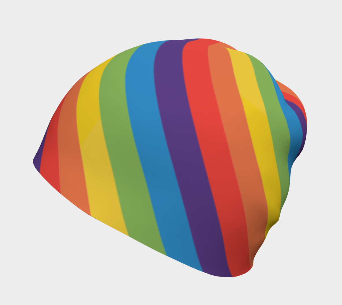 Muted Rainbow Striped Beanie