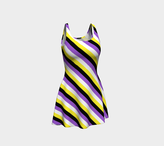 Nonbinary Striped Flare Dress