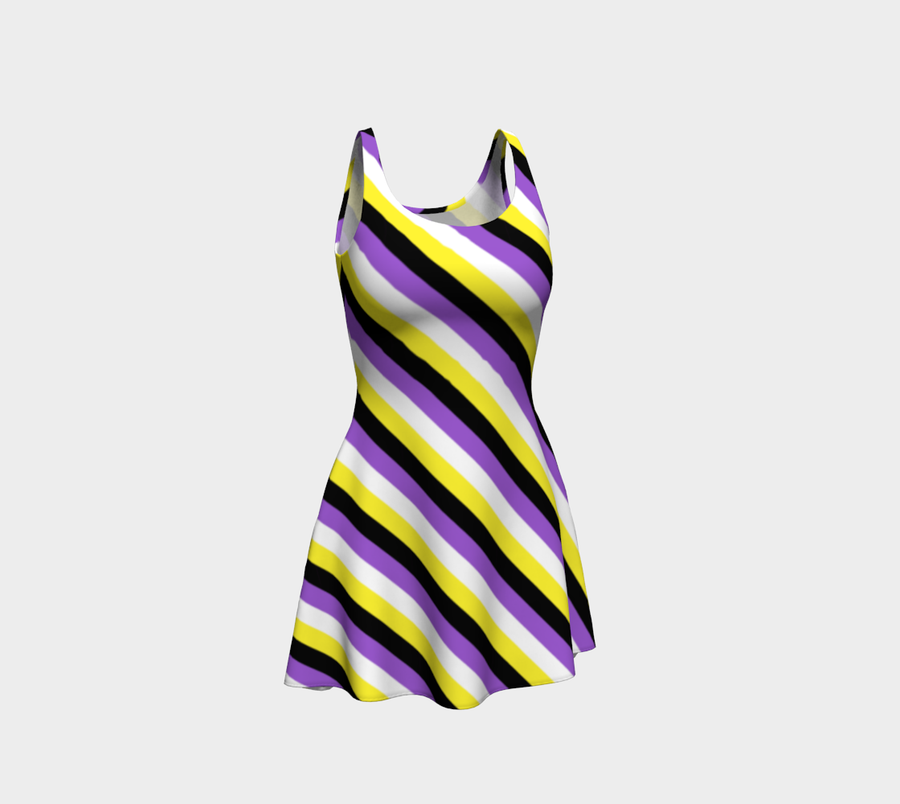 Nonbinary Striped Flare Dress