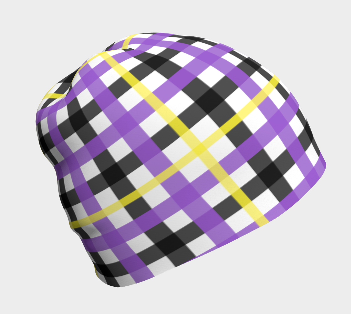 Nonbinary Gingham Plaid Beanie