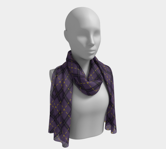 Nonbinary Dark Argyle Long Scarf