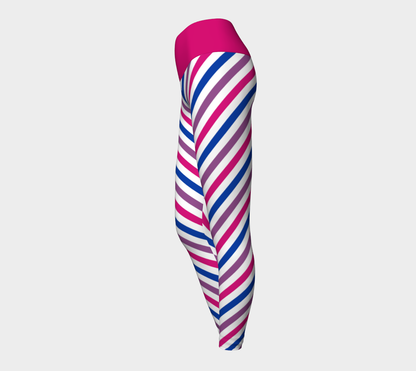 Leggings de yoga rayés barbier bisexuel