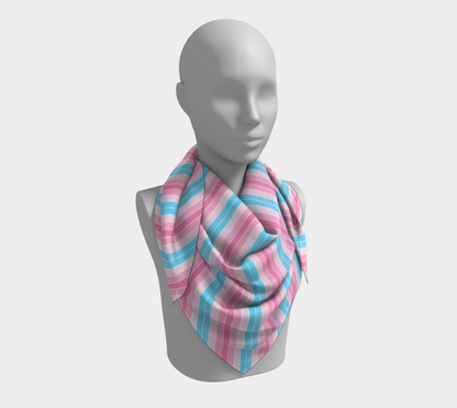 Transfeminine Candy Striped  Square Scarf