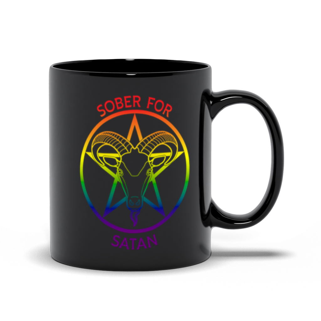 Sober for Satan Black Mugs | 2 Sizes | Choose Your Colourway