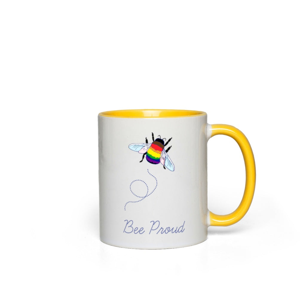 Bumblebee Pun Accent Mugs | Choose Your Flag and Pun | Lgbtqia2s+